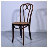 CURVED & CANED CHAIR | Cane chair with curved wood back. - h. 35 x dia. 16 in