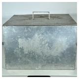 HAND CRAFTED ALUMINUM ICE BOX | Hand-crafted double walled insulated aluminum ice box. - h. 13.5 x w