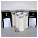 (6pc) LUMINARA FIRELESS CANDLES | Battery-powered electric fireless candles, remote controllable. - 