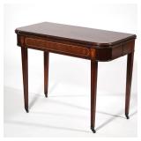 ANTIQUE FLIP-TOP TABLE | Regency breakfast or games table, extending base with fold-out support legs