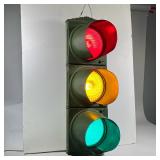 CROUSE-HINDS TRAFFIC LIGHT | Green painted 3-color traffic signal light by Crouse Hinds with art dec