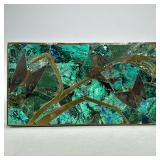 LOS CASTILLO TAXCO MOSAIC INLAID BOX | Mexican Los Castillo box with inlaid lid of turquoise, silver