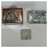 (3pc) 800 & Other Silver Cases | Including an 800 silver matchbook case with blue cabochon, an 800 s