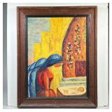 MOTHER & CHILD OIL PAINTING | Post-impressionist style Mother & Child. Oil on board. 23.25 x 17.25 i