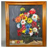 A. TARANTELLI STILL LIFE | Still life painting with flowers. Oil on canvas. 24 x 20 in. Signed A. Ta