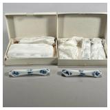 (12pc) Meissen Knife Rests | Meissen porcelain knife rests with blue underglaze decoration. - l. 3.7