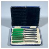 (7pc) SILVER PLATE BUTTER KNIVES | Set of 7 electroplated nickel-silver butter knives in case, marke