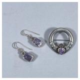 STERLING SILVER JEWELRY | Including a sterling silver Claddagh brooch with Celtic design of 2 hands 