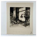 MARTIN PETERSEN (American, 1866-1956) | From My Window / My Studio, 1920. Etching. Signed with initi