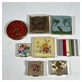 (8pc) VINTAGE MAKEUP COMPACTS | Compacts and pill boxes, including a faux pearl decorated Rex compac
