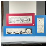(3pc) COMIC STRIP ILLUSTRATIONS | Each matted, including: 1923 Ferdie comic strip by Russ Westover, 