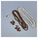 PEARL JEWELRY | Including: long string of 8.4mm white pearls, string of alternating 6mm & 4.4mm pear