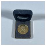 1972 EISENHOWER DOLLAR COIN | 1972 Gold-plated Dwight Eisenhower Apollo 11-dollar coin. - dia. 1.5 i