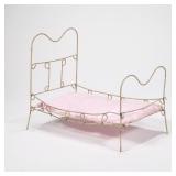 ANTIQUE METAL DOLL BED | Antique wire frame doll bed. - h. 10.5 x w. 13.5 x l. 17 in