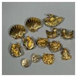 MIMI Di N GOLD TONE BELT BUCKLES & PENDANTS | Including a pair of ducks belt buckle, a pair of seash