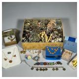 LARGE LOT VINTAGE COSTUME JEWELRY | A large collection of vintage costume jewelry, including necklac