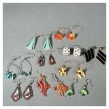 GROUP COSTUME JEWELRY EARRINGS | Including enamel, glass, metal, and stone dangling earrings.