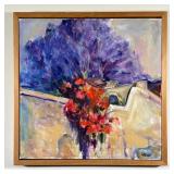 L READ OIL PAINTING | Blooming tree. Oil on canvas. 20 x 20 in. Canvas. Signed lower right - w. 22 x