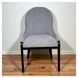 ROUND BACK SIDE CHAIR | Grey upholstered side chair with round back - h. 37 x w. 23 x l. 23 in