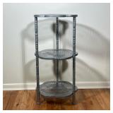 ALUMINUM SIDE TABLE | 3-tiered aluminum side table - h. 30 x w. 15 x l. 15 in