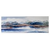 OCEANIC WATERCOLOR | Water color painting 11.5 x 35 in. Sight - w. 18 x l. 42 in