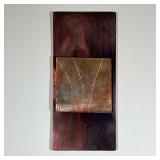 SIGNED COPPER WALL ART | Oxidized copper wall art, signed on back - w. 8 x l. 17.5 in