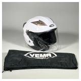 YEMA MOTORCYCLE HELMET | Yema white motorcycle helmet Size L (59-60) with drop-down tinted visor and
