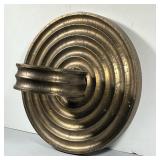 CONTEMPORARY FORMED METAL WALL SCONCE | Gold toned foil over carved composition layers, having conce