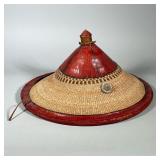 AFRICAN FULANI CONICAL HAT | West African woven conical hat. - h. 9 x dia. 18 in