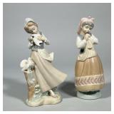 (2pc) LLADRO PORCELAIN FIGURES | Two Lladro figurines, including no. 4915 "Girl With Pigeons" and no