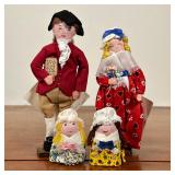 (4pc) COLONIAL DOLLS | Including: “Tom” a colonial boy, “Molly of 1776”and 2 “Molly of 1776” spool d