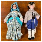 (2pc) VINTAGE MADELINE SAUCIER 15" DOLLS | Including: Canadian soldier doll dressed in officers unif