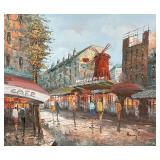 PARISIAN OIL PAINTING | Moulin Rouge. Signed lower left, "Henry Rogers". Oil on canvas. A Parisian s