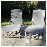 (2pc) Pair Brown Jordan Lounge Chairs | Outdoor patio lounge chairs with adjustable back rests. - h.