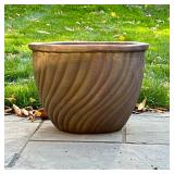 CERAMIC PLANTER | Having swirled texture. - h. 11.5 x dia. 16 in