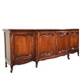 FRENCH PROVINCIAL CONSOLE CABINET | Sideboard cabinet having two cabinet doors centering double cabi
