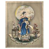 STAN DAVID (20th Century) | Chinese Emperor Hand-colored print. Showing a Chinese emperor before a w