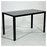 MODERN BLACK GLASS DINING TABLE | Kitchen dining table comfortably seating four, with removable dark