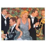 JOSEPH RENSAW GICLEE | Jazz Band. 30 x 40 in sight. Giclee on canvas. Signed lower right, numbered “