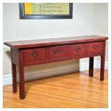 Century Furniture Chinese Style Red Lacquer Console Table | Lacquered style red painted console tabl