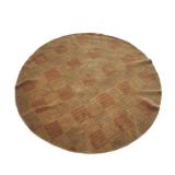 CIRCULAR GEOMETRIC PATTERN RUG | Modern circular rug with square pattern in taupe. - dia. 71 in