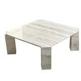 STONE INTERNATIONAL TRAVERTINE LOW TABLE | Made in Italy for Euster Associates, Armonk NY, stone cof