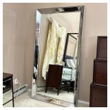 OVERSIZED BEVELED WALL MIRROR | Full-length mirror with a beveled mirror frame and decorative border