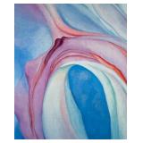 GEORGIA O’KEEFE LITHOGRAPH / POSTER | Music, Pink and Blue No. 2. No apparent signature or identifyi