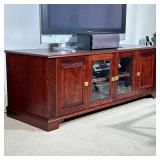 CHERRYWOOD CONSOLE CABINET | Custom built media cabinet or TV stand, of nicely figured cherry wood h