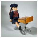 AMERICAN GIRL DOLL | American Girl Doll Molly with school desk and in original outfit with glasses. 