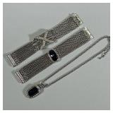 (3pc) DAVID YURMAN STYLE & OTHER COSTUME JEWELRY | Including: matching necklace & bracelet with larg