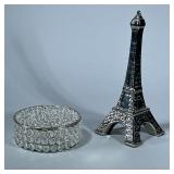 MISC. DECORATIVE ITEMS | Decorative home accents, including a chromed miniature Eiffel Tower figure 