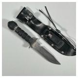 STAINLESS STEEL COMBAT KNIFE | Made of 420 Stainless steel, made in Taiwan, with serrated back, comp