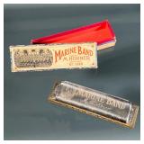 VINTAGE HOHNER HARMONICA | Marine Band harmonica made by M. Hohner Germany, no. 1896, in original bo